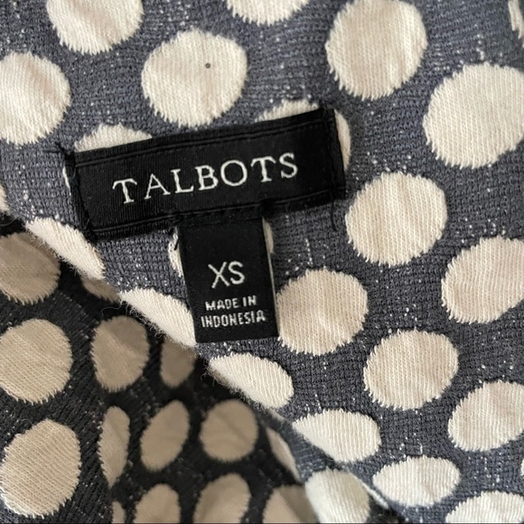 Talbots Grey & Cream Brocade Polka Dot Fit & Flare Dress Classic Versatile - Picture 7 of 9